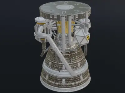 Photorealistic Rocket Engine Low-poly 3D model