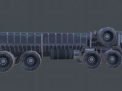 Wagon Truck Low-poly 3D model