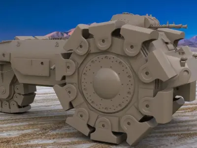 Alkett VsKfz 617 Minenrumer Clay Mental Ray 3D model