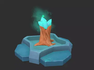 Inhibitor for moba games Hand painted Low-poly 3D model