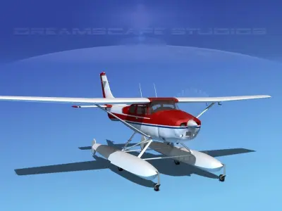 Cessna 182 Skylane Seaplane V06 3D model