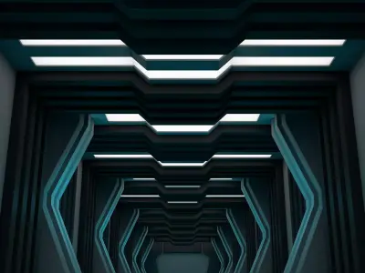 Sci Fi Corridor 3D model 178