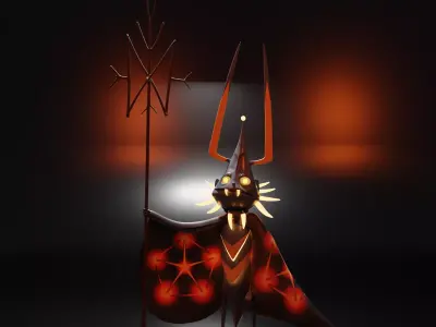 Dark Cockroach Low-poly 3D model