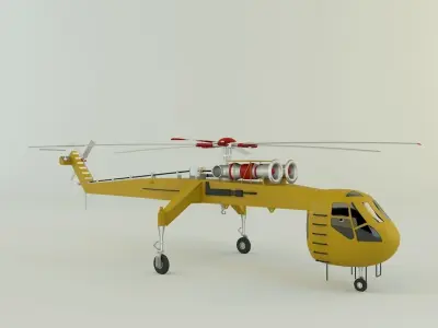 Sikorsky S-64 Skycrane helicopter 3D model