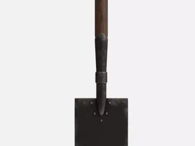 Sapper shovel Low-poly 3D model