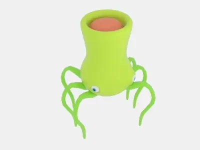 Spider Pitcher Alien Low-poly 3D model