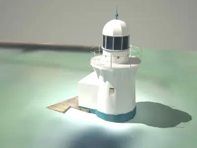 Ballina Lighthouse Low Poly 3D model