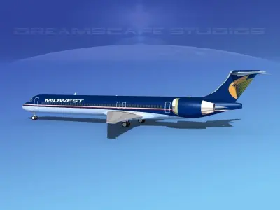 McDonnell Douglas MD83 Midwest 3D model