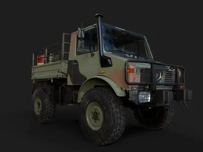 Unimog Military Low-poly 3D model
