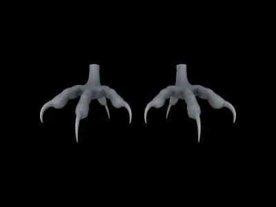 FOOT001 Rigged Bird Feet Low-poly 3D model