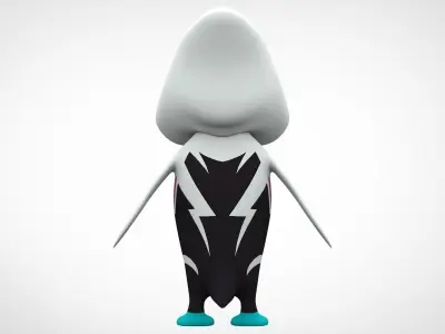 Spider-Guin Low-poly 3D model