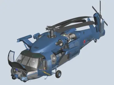 JASDF  UH-60J Rescue helicopter early model 3D model