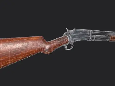 Remington Shotgun Model 17 Low-poly 3D model