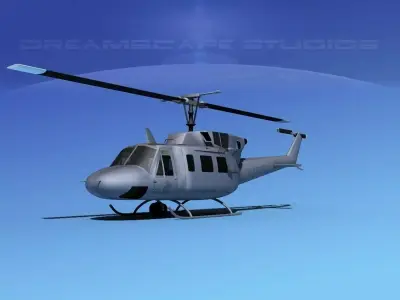 Bell UH-1N Twin Huey Marines 3D model