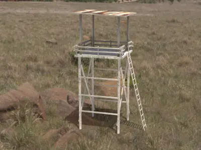 Wood turret Low-poly 3D model