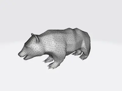 High 3d Render  The Bear a Is Large Powerful Animal 3D model