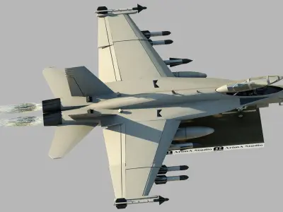 Fighter aircraft F 18 Super hornet 3D model