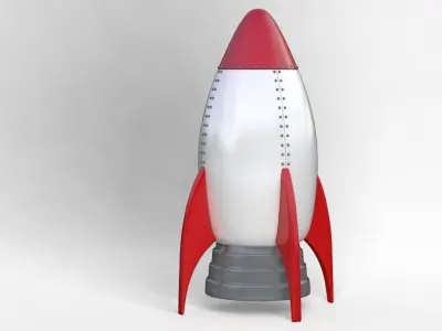 Cartoon Rocket Ship V1 Low-poly 3D model