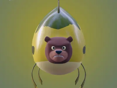 Sea Bear Spongebob Squarepants Low-poly 3D model