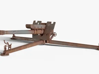 Rusted D-30-122mm-Howitzer 3D model