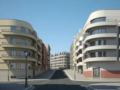 Modern City Street 3D model
