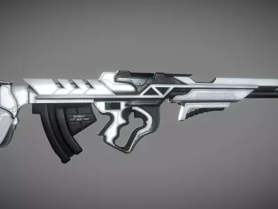 Cyberpunk Heavy BattleRifle Low-poly 3D model