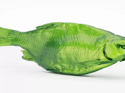 Dried roach fish 3d scan 3D model