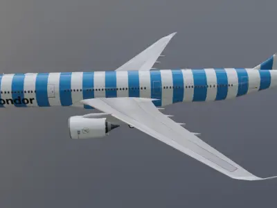 Condor Airbus a330-900neo model with cockpit  Low-poly 3D model