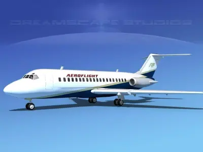 Doulgas DC-9-20 AeroFlight 3D model
