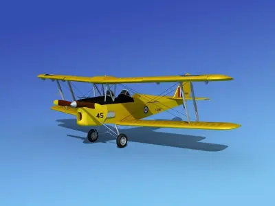 Dehavilland DH82 Tiger Moth V05 3D model