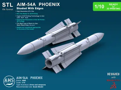 AIM-54A Phoenix - Scale 1-10 3D print model