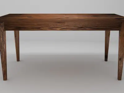 Classic wooden table Free low-poly 3D model