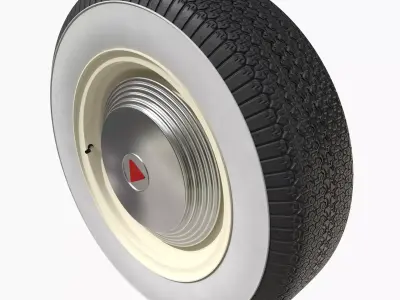 Generic 50s sedan wheel 3D model
