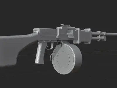 Rpd Low Poly machine gun Low-poly 3D model