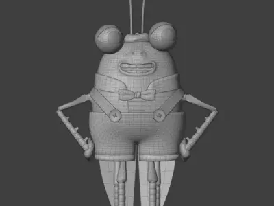 Talking Cricket Stylized 3D Character Puss in Boots Universe Low-poly 3D model
