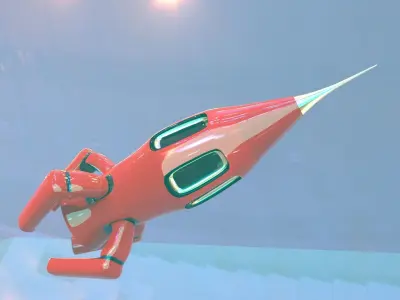 ROCKET flying in sky 3D model