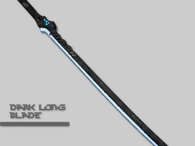 Dark Long Blade Low-poly 3D model
