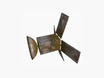 Satellite G11 Destroyed - SciFi Space Design Low-poly 3D model