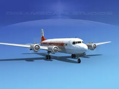 Douglas DC-6 Western Airlines 3D model