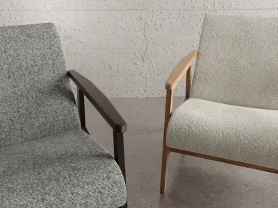 Mid-Century High-Poly Armchair USSR Boucle 3D model Free 3D model