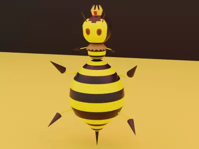 Queen Bee Low-poly 3D model