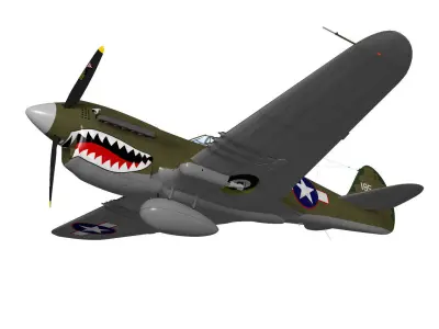 Curtiss P-40M Warhawk 3D model