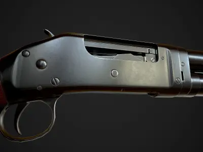 WINCHESTER 1897 Low-poly 3D model