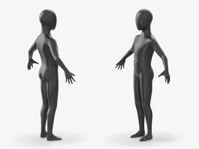 Mannequin Child Black 3D model