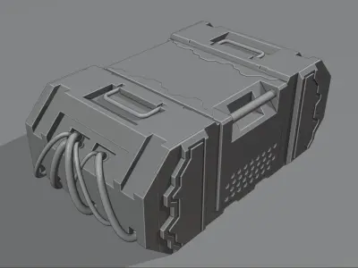 sci-fi military crates 3D model
