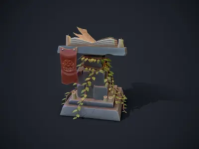 Stylized Pedestal Low-poly 3D model