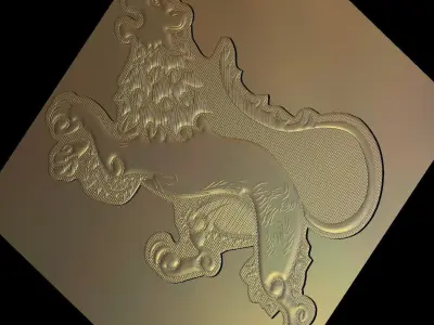 Lion Suitable for embossing Hot Foil Technique 3D model