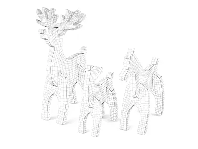 Wooden toy reindeer 3D model