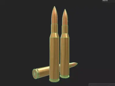 270 Winchester Ammo Low-poly 3D model