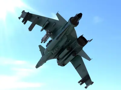 Boomerang ground attack airplane Low-poly 3D model